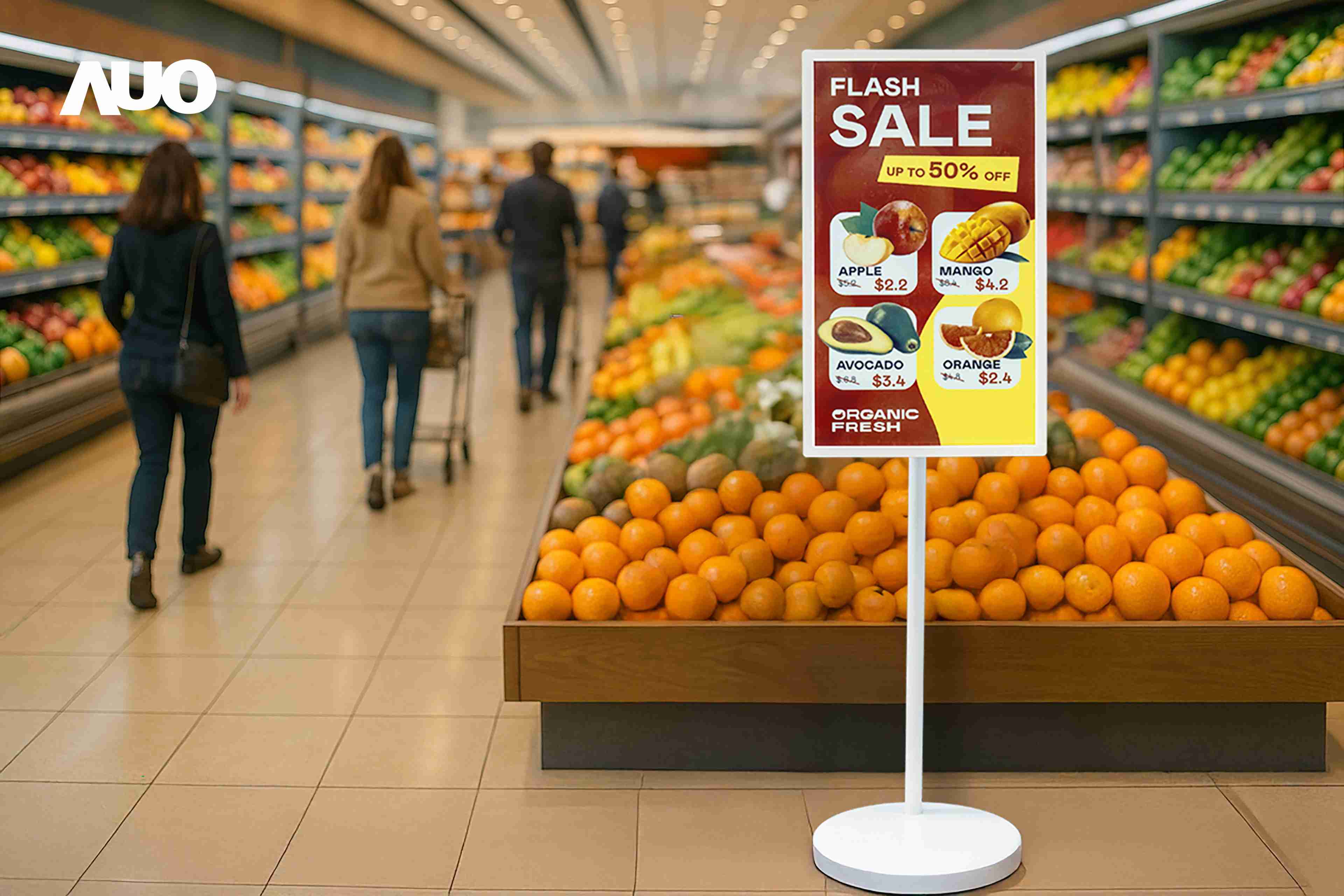 达擎首亮相低功耗、、、全彩的〝aecoPost电子纸解决方案〞，，，仅在更新画面时需要微量的电力驱动，，，无需布建电线的便捷设计，，使其可灵活应用、、、、随意置放，，，，并可透过云端或行动装置app，，，，轻松管理及排程广告内容，，，，晋升店头营销利器。。。